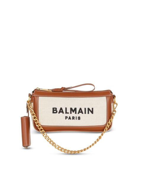 Balmain B-Army canvas clutch bag with leather inserts
