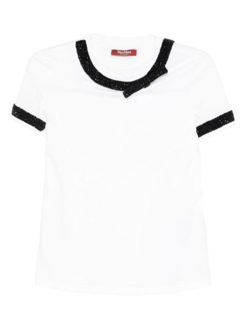 Max Mara embellished-neckline cotton T-shirt