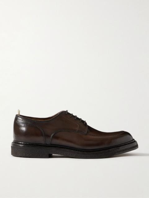 OFFICINE CREATIVE Aston Crepe 003 Airbrushed Leather Derby Shoes Dark brown