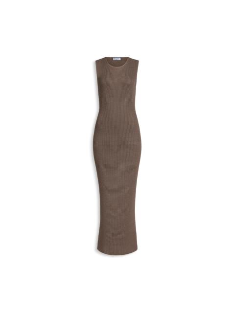 Alaïa WAFFLE GODETS MIDI DRESS