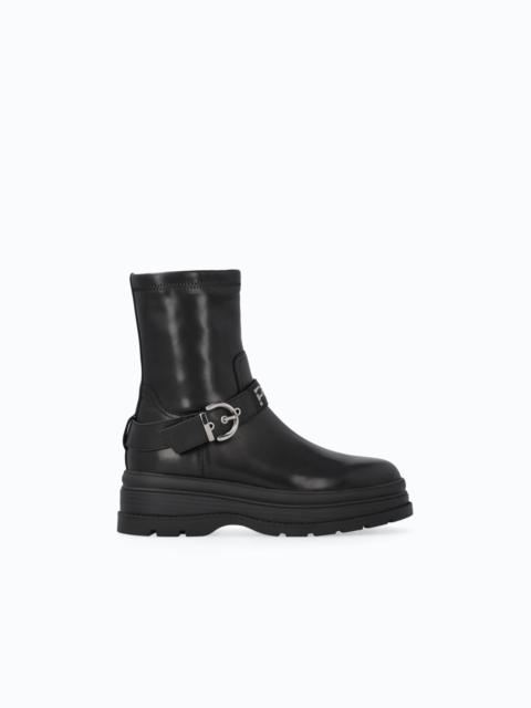 PINKO LEATHER ANKLE BOOTS WITH STRAP