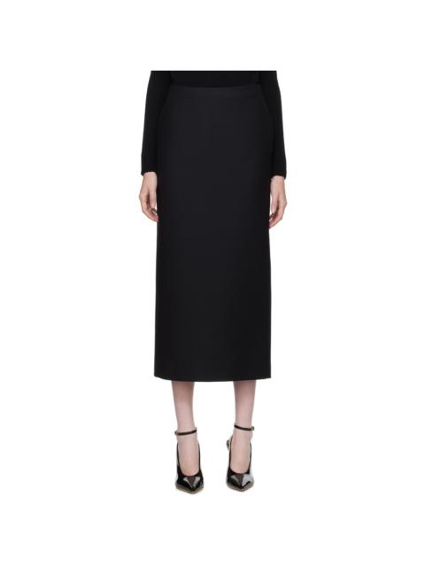 Valentino Black Vented Midi Skirt