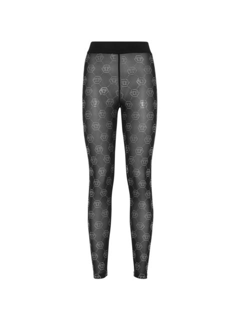 monogram-pattern leggings