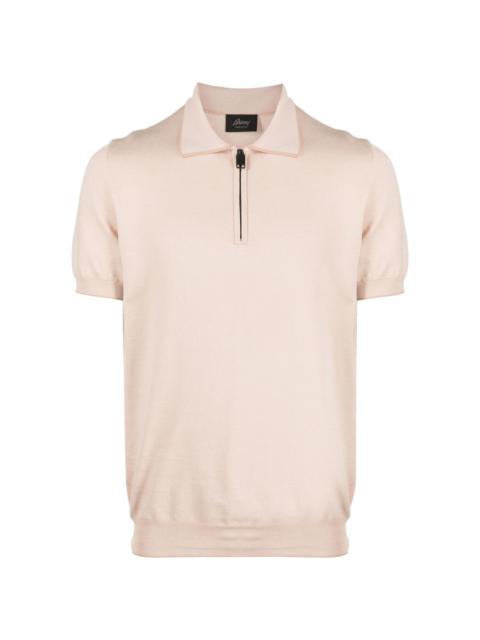 half-zip knitted polo top