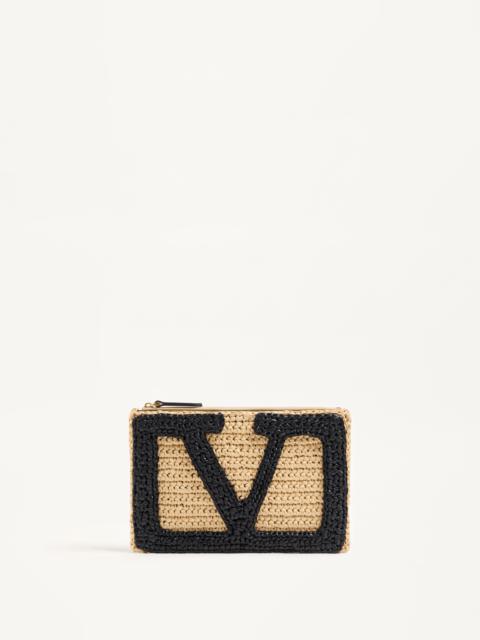 VALENTINO GARAVANI VIVA SUPERSTAR SYNTHETIC RAFFIA POUCH