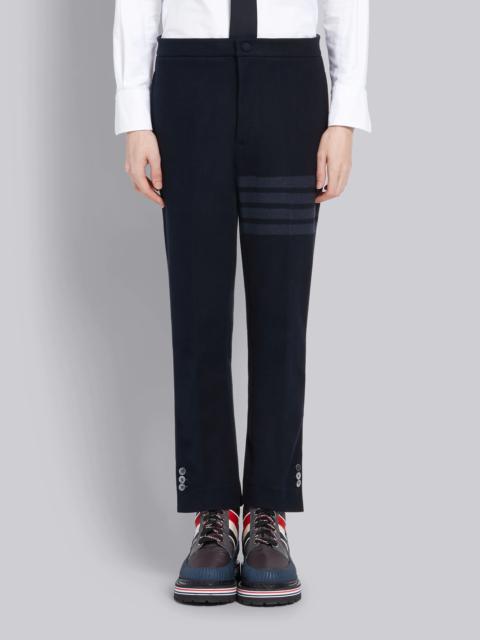 Navy Cotton Double Face Twill Slim Fit Tonal 4-Bar Trouser