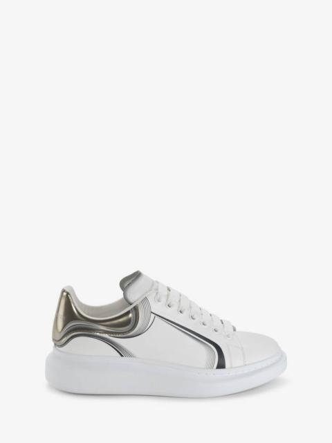 Alexander McQueen Men's Oversized Sneaker in White/vanilla/black