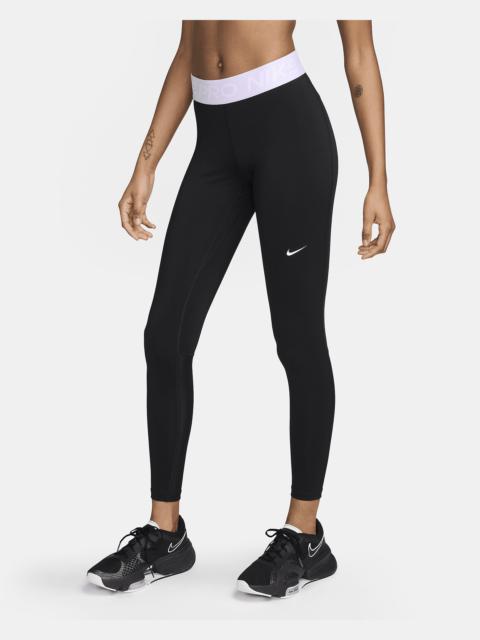 Nike Pro Women's Mid-Rise Mesh-Paneled Leggings