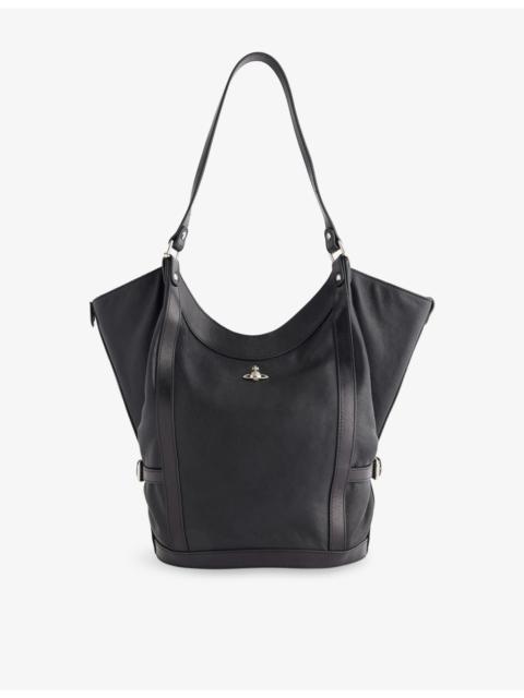 Vivienne Westwood Olive Large Leather Shoulder Bag