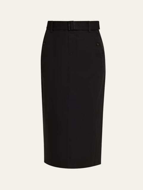 Belted Midi Pencil Skirt