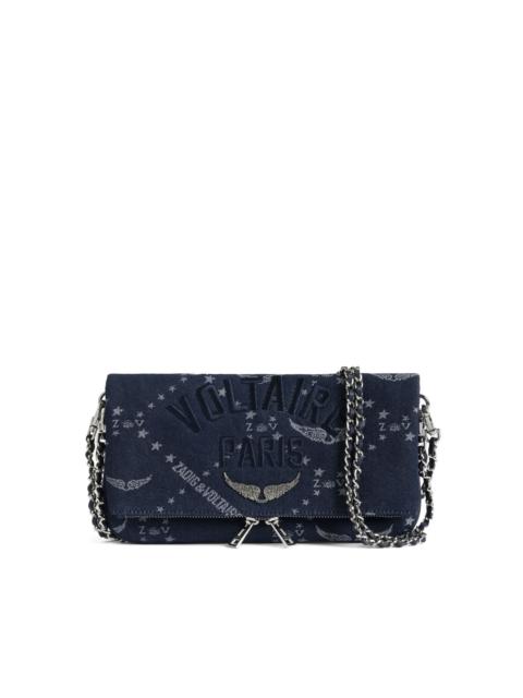 Zadig & Voltaire Rock Denim Monogram chain crossbody bag