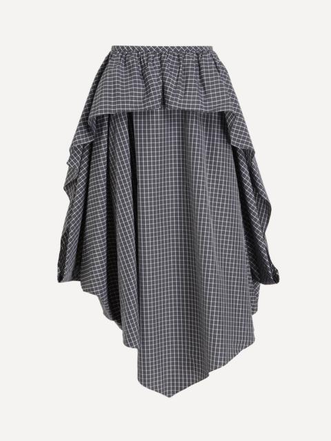 Loewe Draped Checked Midi Skirt