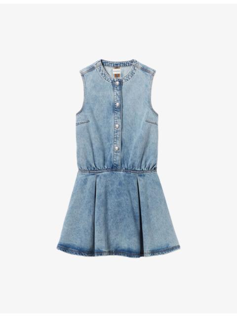 Claudie Pierlot Flared Faded Denim Mini Dress