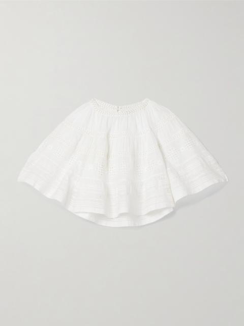 Isabel Marant Étoile Dilama Crochet-trimmed Broderie Anglaise Organic Cotton-voile Blouse