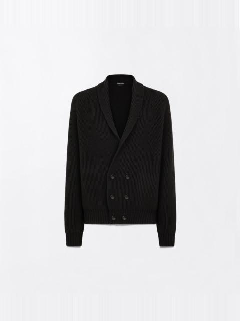 TOM FORD CASHMERE WOOL DOUBLE BREASTED SHAWL COLLAR CARDIGAN