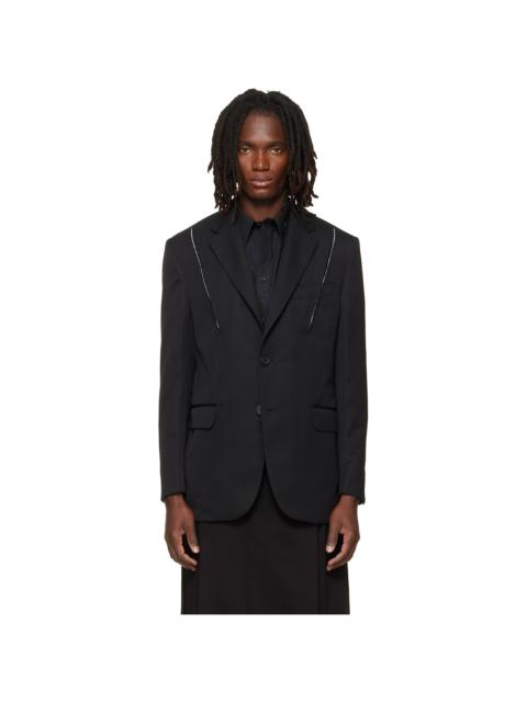 Simone Rocha Black Structured Slash Blazer