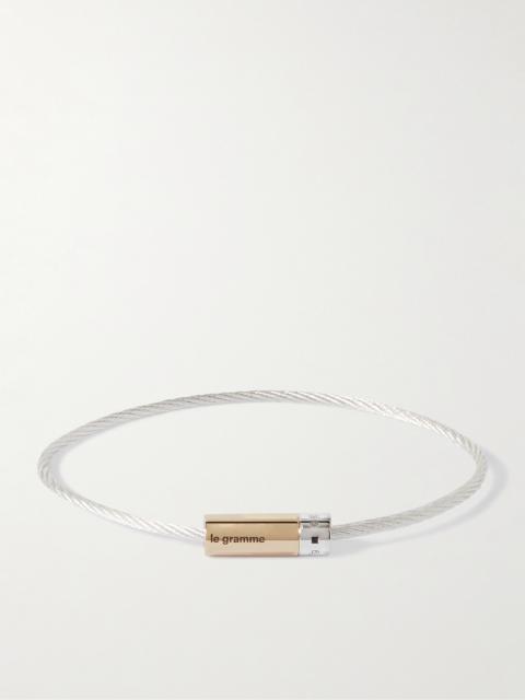 le gramme Cable Sterling Silver and 18-Karat Gold Bracelet