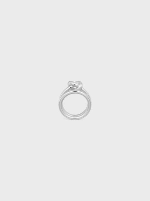 CELINE Knot Double Ring in Brass with Rhodium Finish