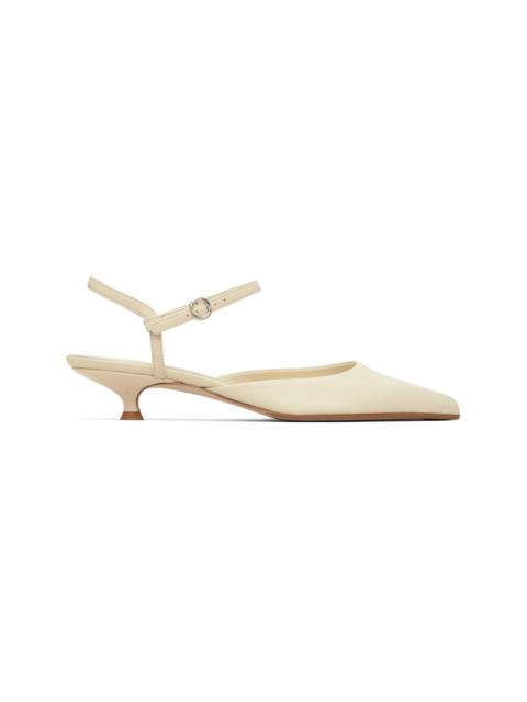 Aeyde Off-White Colette Nappa Leather Heels