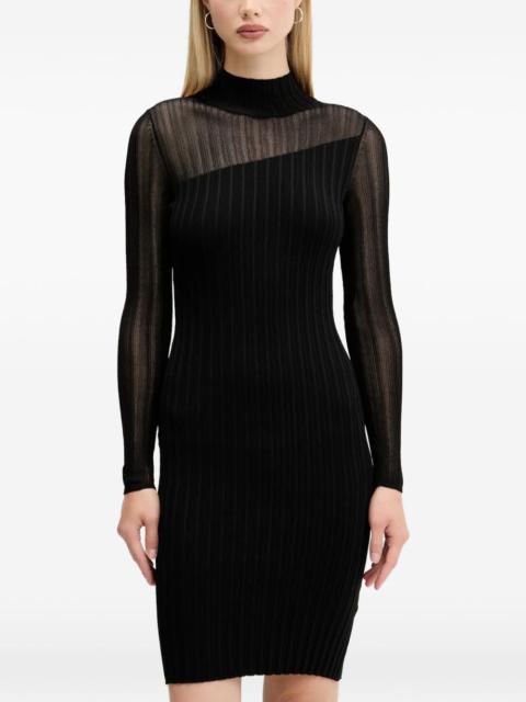 HUGO Siclaminy ribbed mesh-panel mini dress