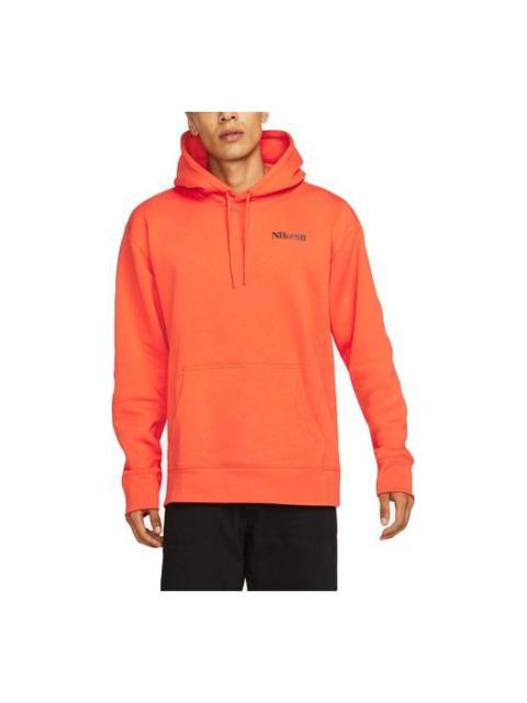 Nike Men's Nike Solid Color Logo Pullover Hooded Long Sleeves Orange DA4256-800