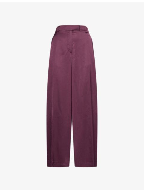 Dries Van Noten Penn Wide-Leg Satin Trousers