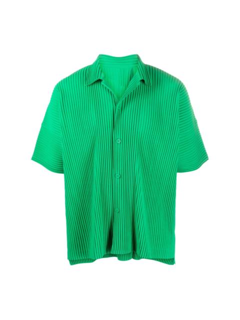 ISSEY MIYAKE pleated short-sleeve shirt