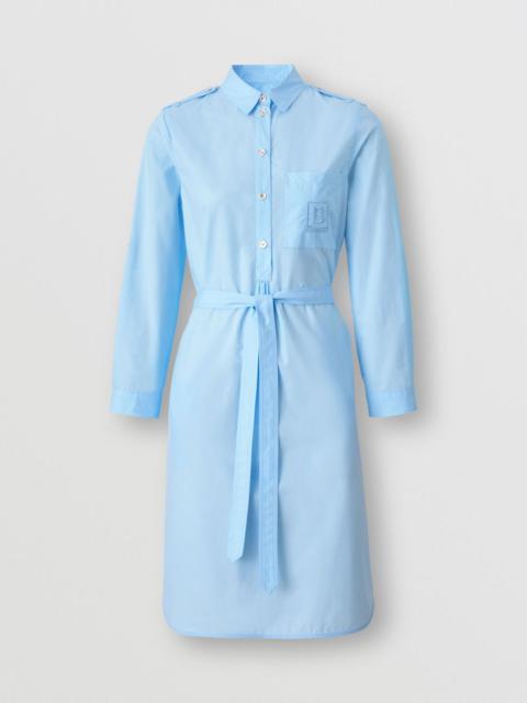 Burberry Letter Graphic Cotton Poplin Shirt Dress