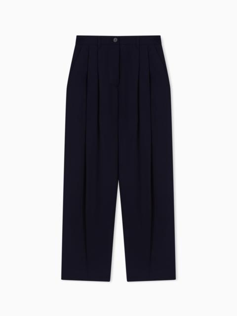 EMPORIO ARMANI TROUSERS WITH PLEAT IN FLOWING WOOL