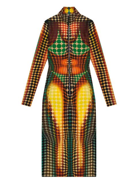 Jean Paul Gaultier Jean Paul Gaultier High-neck Zip-up Midi Dress
