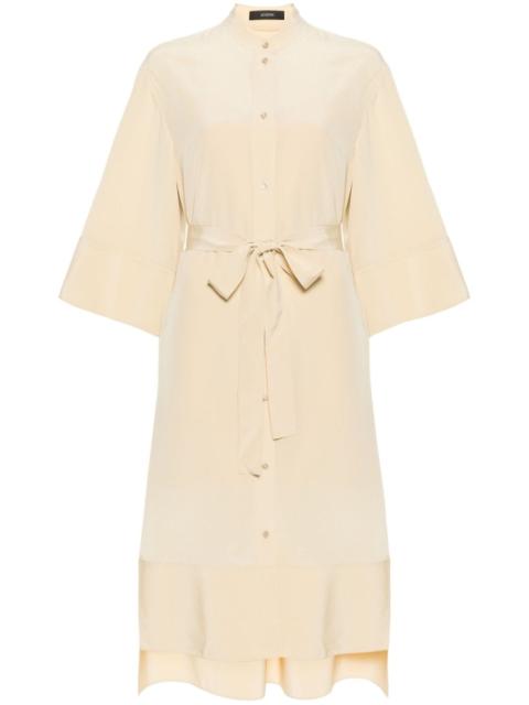JOSEPH collarless silk dress
