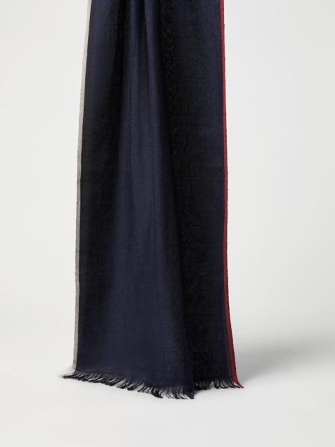 Brunello Cucinelli Cashmere and cotton scarf with selvedge