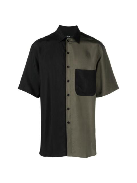 two-tone camp-collar shirt