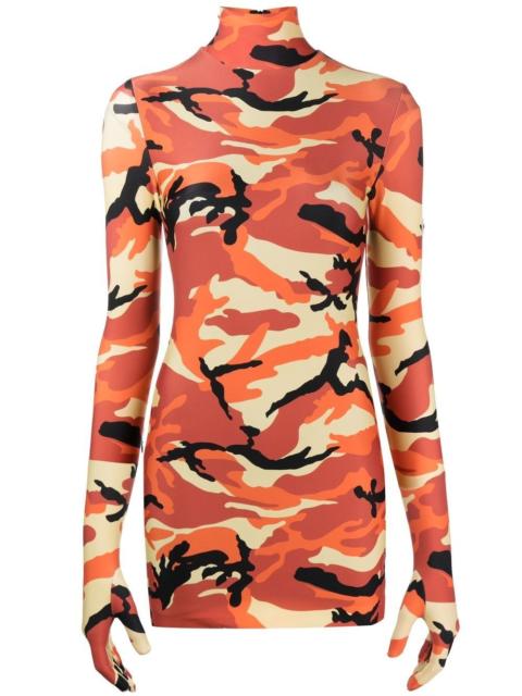 camouflage-print minidress