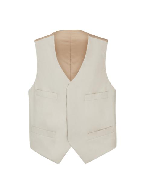 BOSS PADDED COTTON WAISTCOAT WITH CONCEALED CLOSURE
