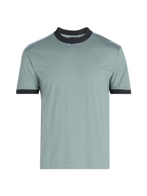 EMPORIO ARMANI Men's Contrast-Trim Jersey T-Shirt - Teal Navy