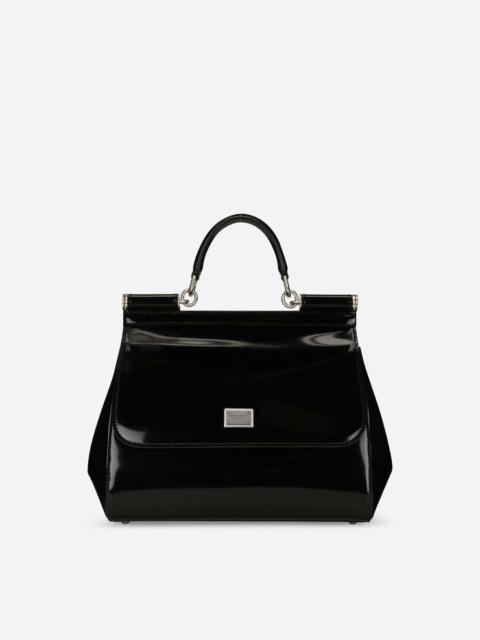 Medium Sicily bag in polished calfskin