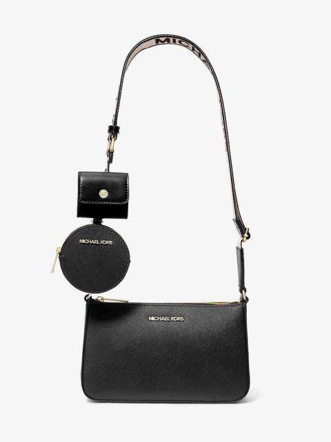 MICHAEL KORS Jet Set Saffiano Leather Crossbody Bag with Case for Apple Airpods Pro