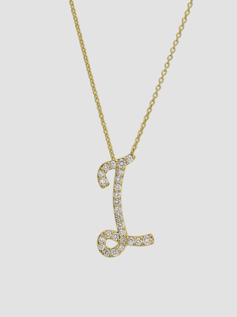 ROBERTO COIN Women's Tiny Treasures Script Initial 18K Yellow Gold, Ruby & 0.24-0.34 TCW Diamond Pendant Necklace