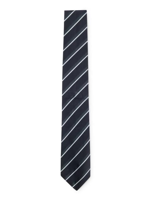 BOSS SILK TIE WITH DIAGONAL STRIPES