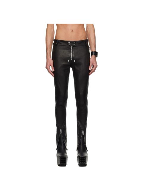 Rick Owens Black Hollywood Tyrone Bela Leather Pants