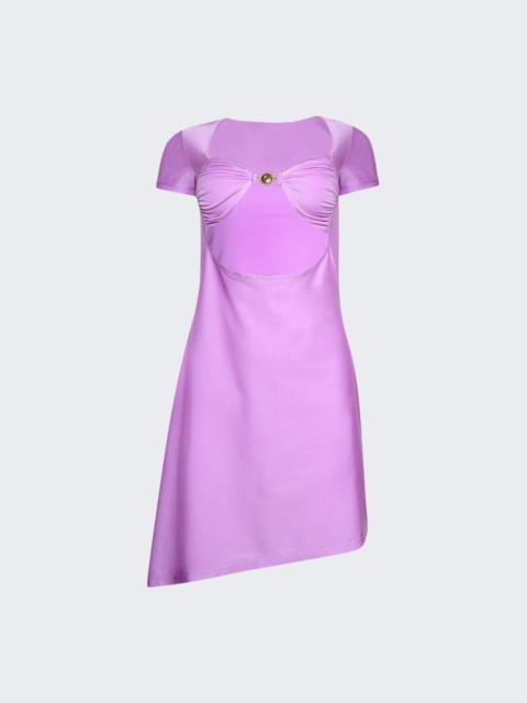 Marine Serre Draped Jersey Open Chest Dress Sweet Lilac