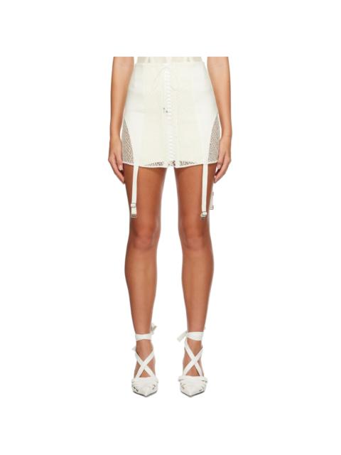 Dion Lee White Lace-Up Miniskirt