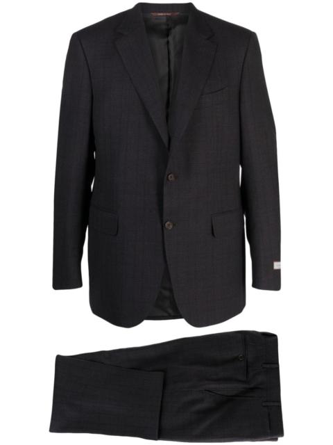 checked single-breasted wool suit