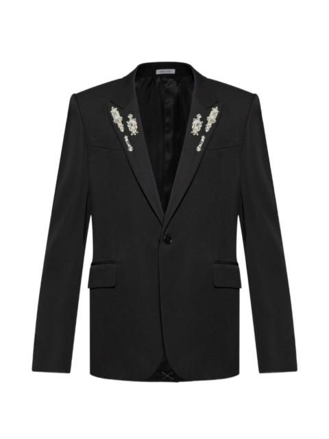 Alexander McQueen embellished-lapel blazer