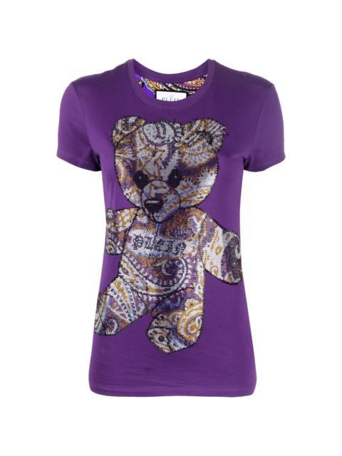 teddy bear rhinestone-embellished T-shirt