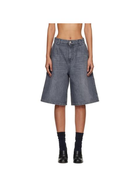 mfpen Gray Rivet Denim Shorts