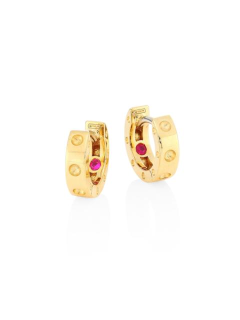 ROBERTO COIN Women's Pois Moi 18K Yellow Gold Huggie Hoop Earrings/0.28" - Gold