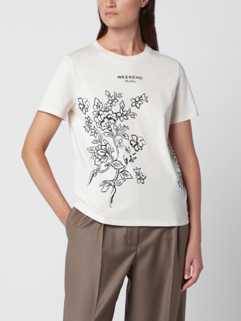 WEEKEND Max Mara Cream T-shirt in cotton with logo print