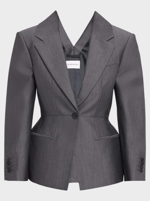 Givenchy Slashed Wool Single-Breasted Jacket